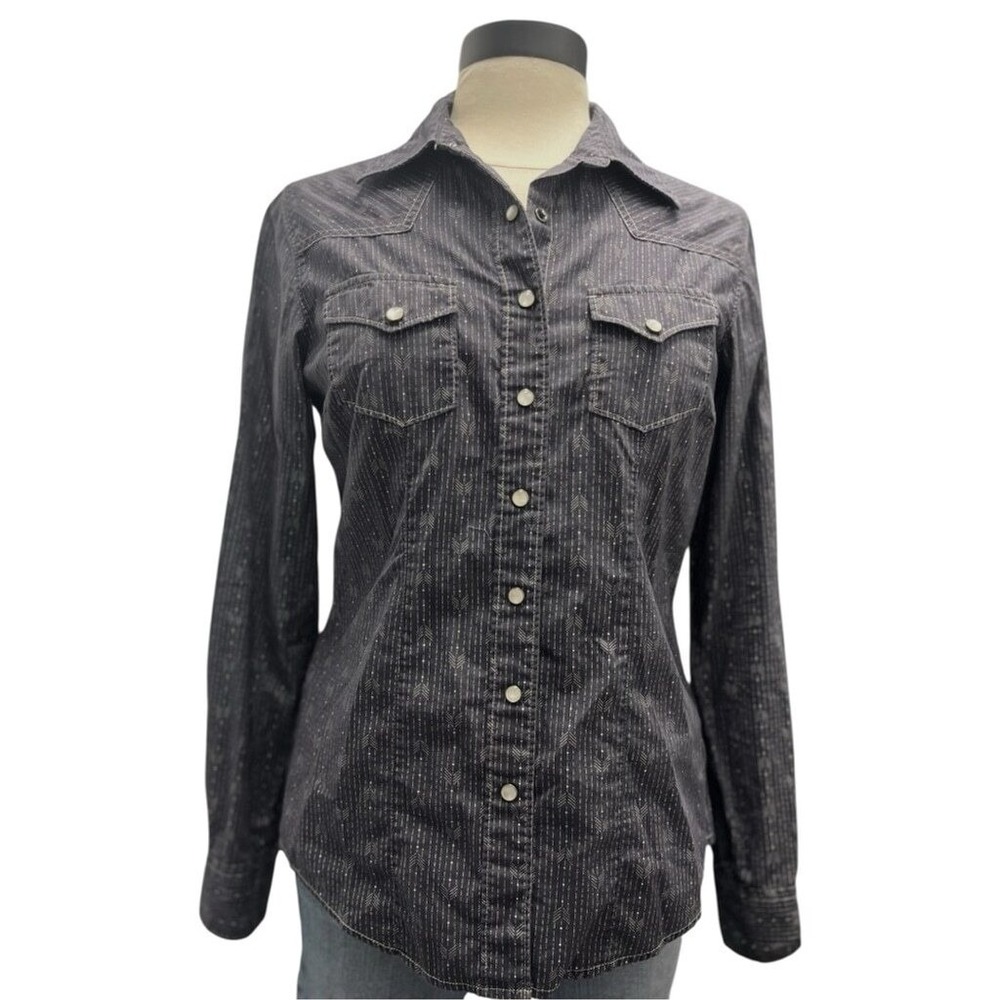 Cruel Girl by Cinch Pinstripe Pearl Snaps Western Yokes Shirt M Poetcore Cowgirl